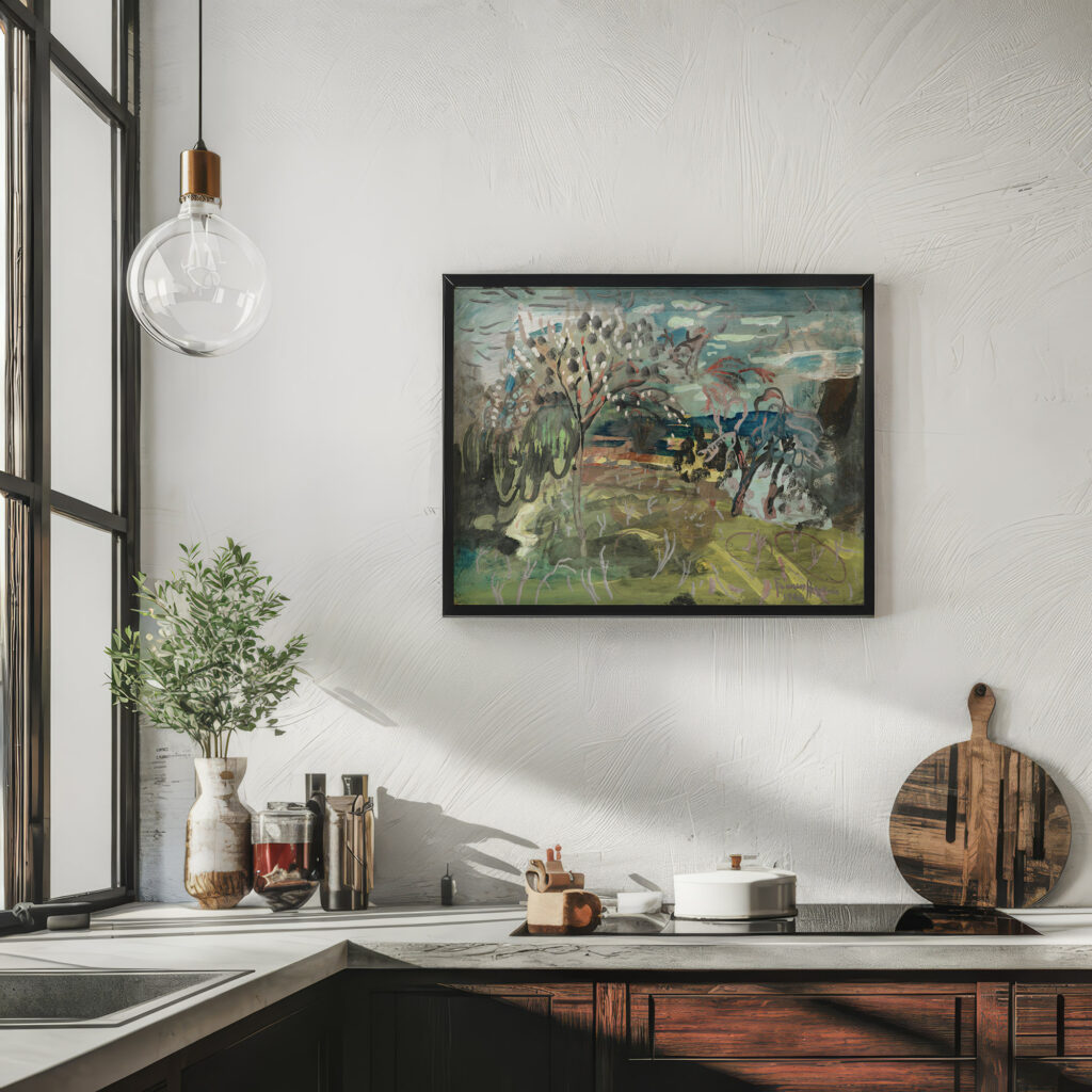 Cherry tree at ‘The Croft Bradford on Tone Taunton 1946 Frances Hodgkins 6 mockup