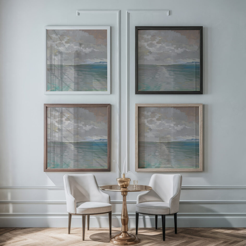 Chiemsee im Nebel 1914 Alfred Haushofer framed posters mockup