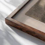 Child in White 1884 Georges Seurat close up dark wood mockup