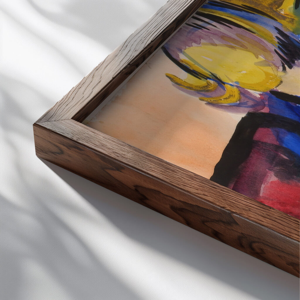 Child on Sofa ca. 1914 1918 Henry Lyman Sayen close up dark wood mockup