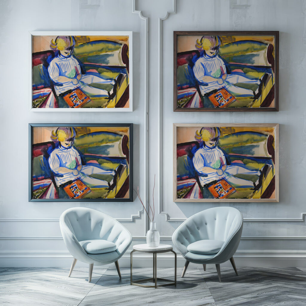 Child on Sofa ca. 1914 1918 Henry Lyman Sayen framed posters mockup