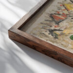 Children on a beach 1930 Tadeusz Makowski close up dark wood mockup