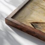 Children on a road 1931 Tadeusz Makowski close up dark wood mockup