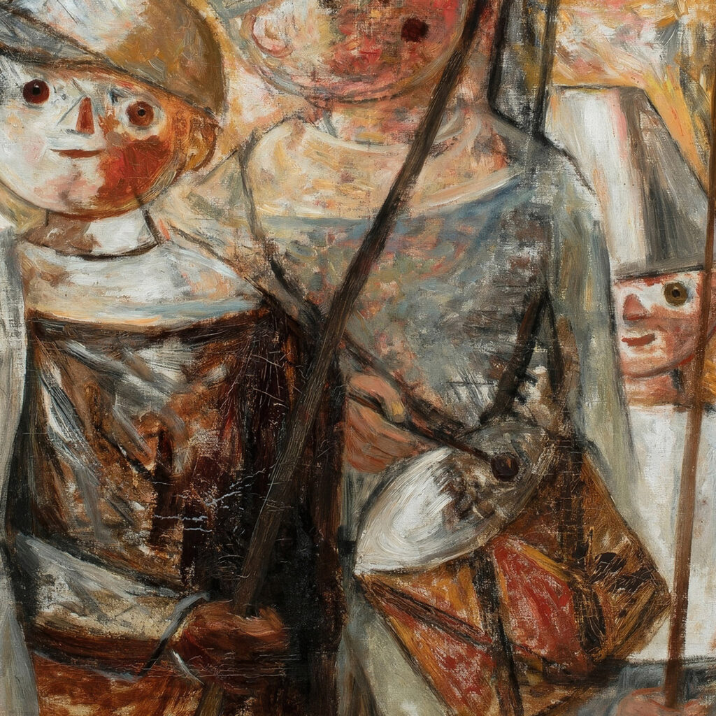 Children with torches La retraite aux flambeaux 1928 Tadeusz Makowski 8 mockup