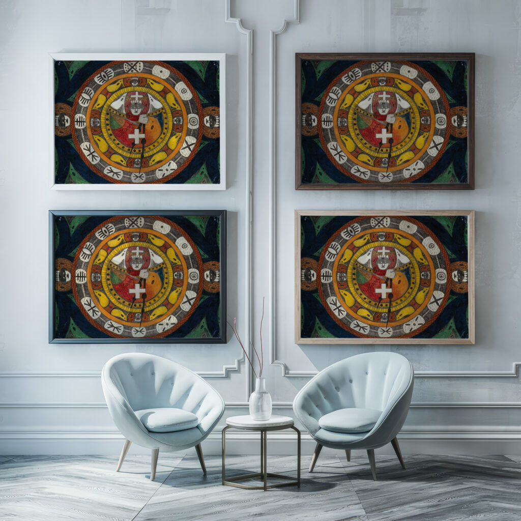 China 1922 Adolf Wolfli framed posters mockup