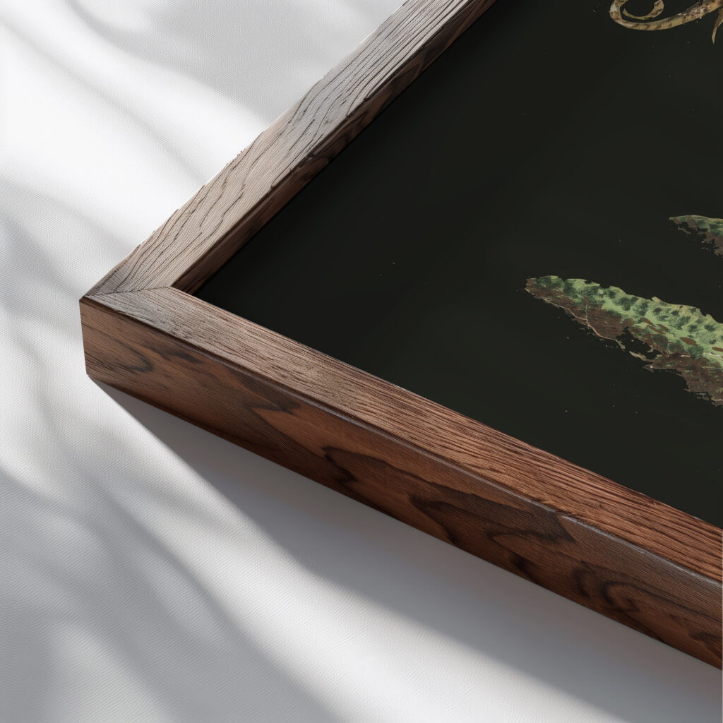 Chinese Garden with Fountain ca. 1780 Unknown close up dark wood mockup