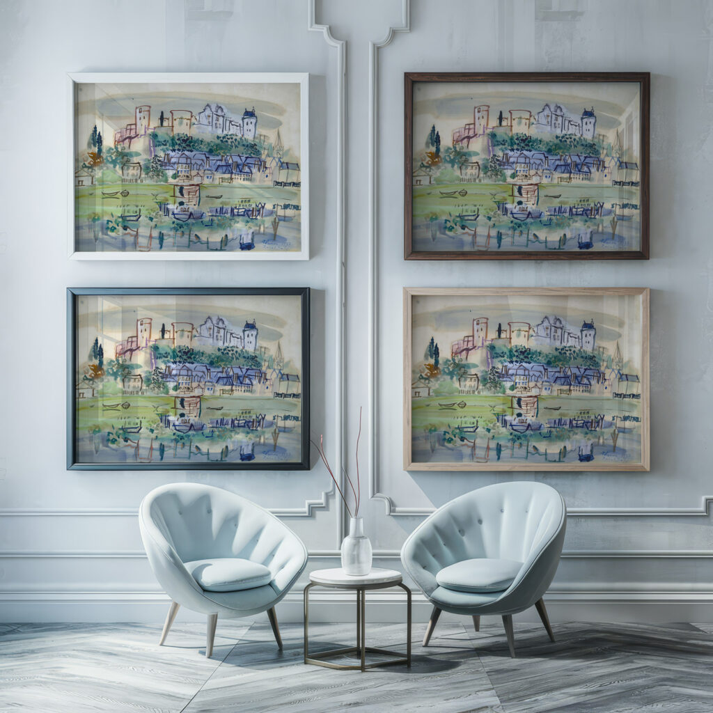 Chinon 1937 Raoul Dufy framed posters mockup