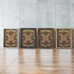 ChrooslenRingKoralle MaserRoosenKreutz und GlokenKreuz. OttiliaWaldSkt. AdolfRing RiisenStadt 1921 Adolf Wolfli framed posters mockup