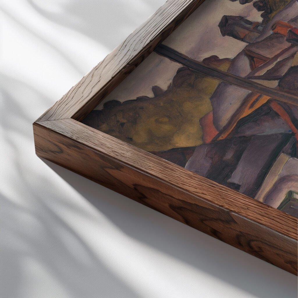 Cigansky tabor 1927 Konstantin Bauer close up dark wood mockup