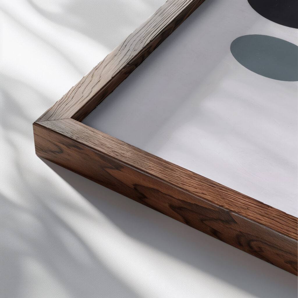 Circular Image in Motion 1933 Sophie Taeuber Arp close up dark wood mockup