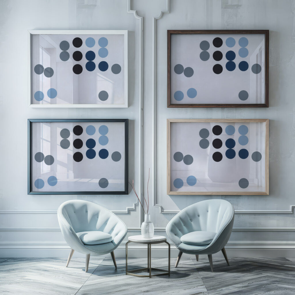 Circular Image in Motion 1933 Sophie Taeuber Arp framed posters mockup Circular Image in Motion 1933 Sophie Taeuber Arp framed posters mockup