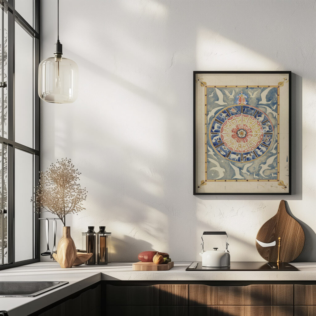 Cirkel met tekens van de dierenriem 1874 1945 Carel Adolph Lion Cachet 6 mockup