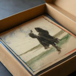 Cloaked man in landscape Edwin Austin Abbey video mockup