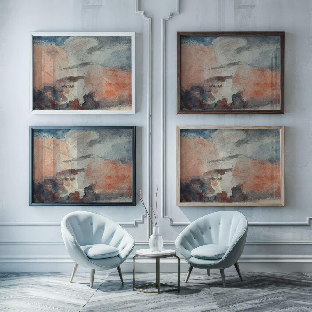 Cloud Study 1800s Unknown framed posters mockup
