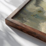 Clouds 1933 Gustave De Smet close up dark wood mockup