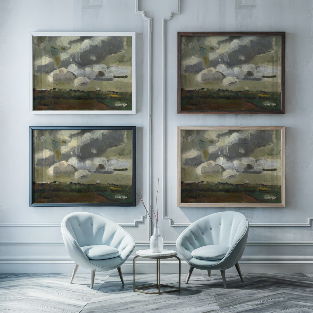 Clouds 1933 Gustave De Smet framed posters mockup