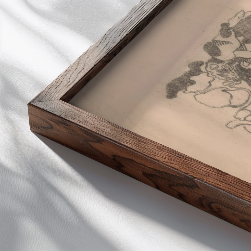 Clouds and Corals Jules Schmalzigaug close up dark wood mockup