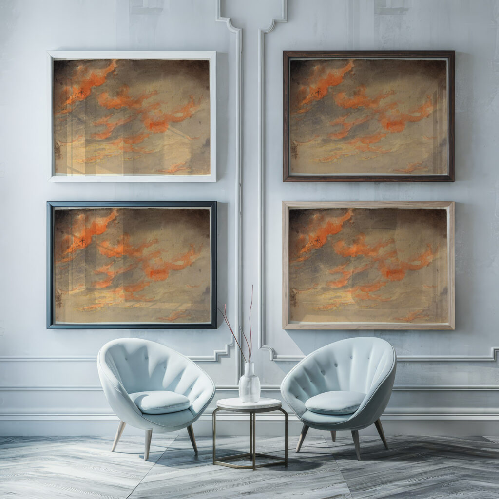 Clouds at Sunset James Hamilton Shegogue framed posters mockup