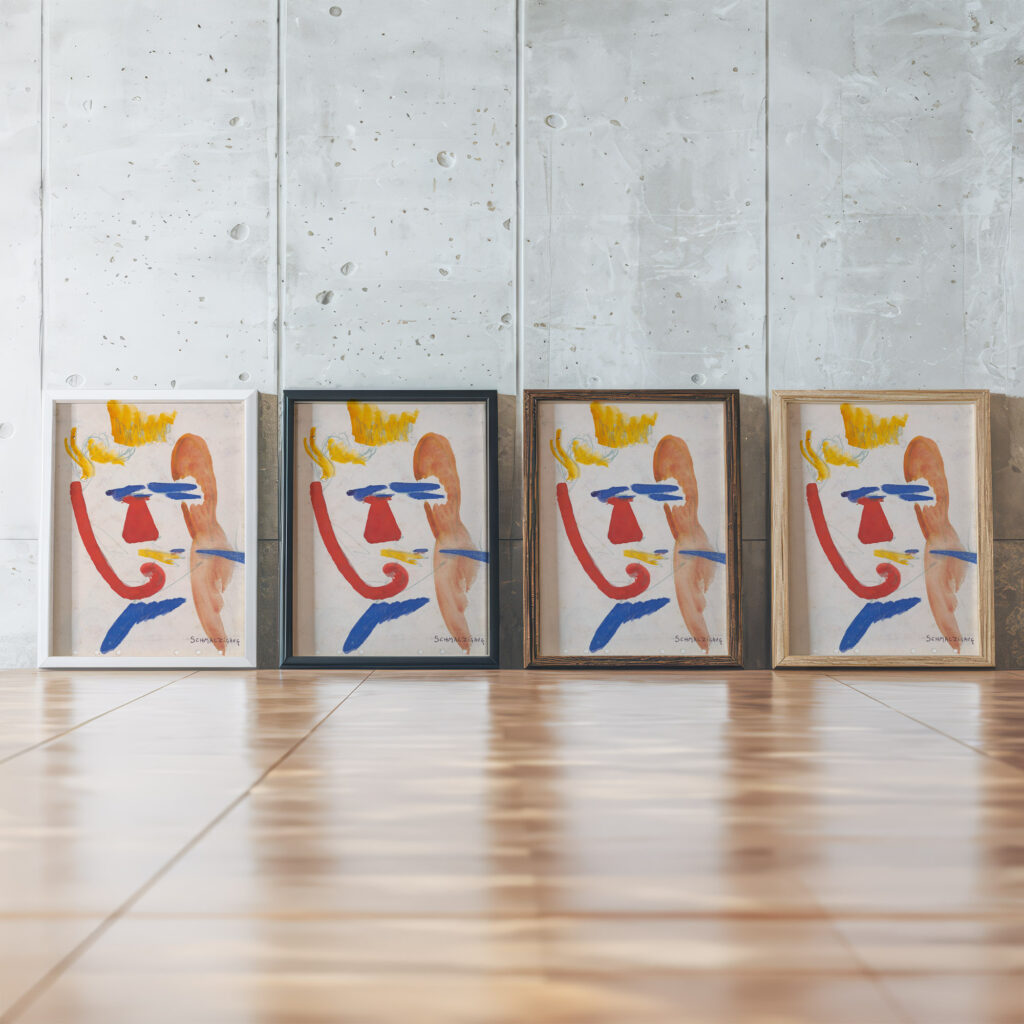 Clown Jules Schmalzigaug framed posters mockup