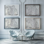 Clown met paarden act 1891 Leo Gestel framed posters mockup