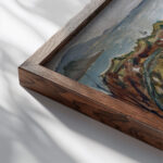 Coastal Landscape 1918 Edvard Munch close up dark wood mockup