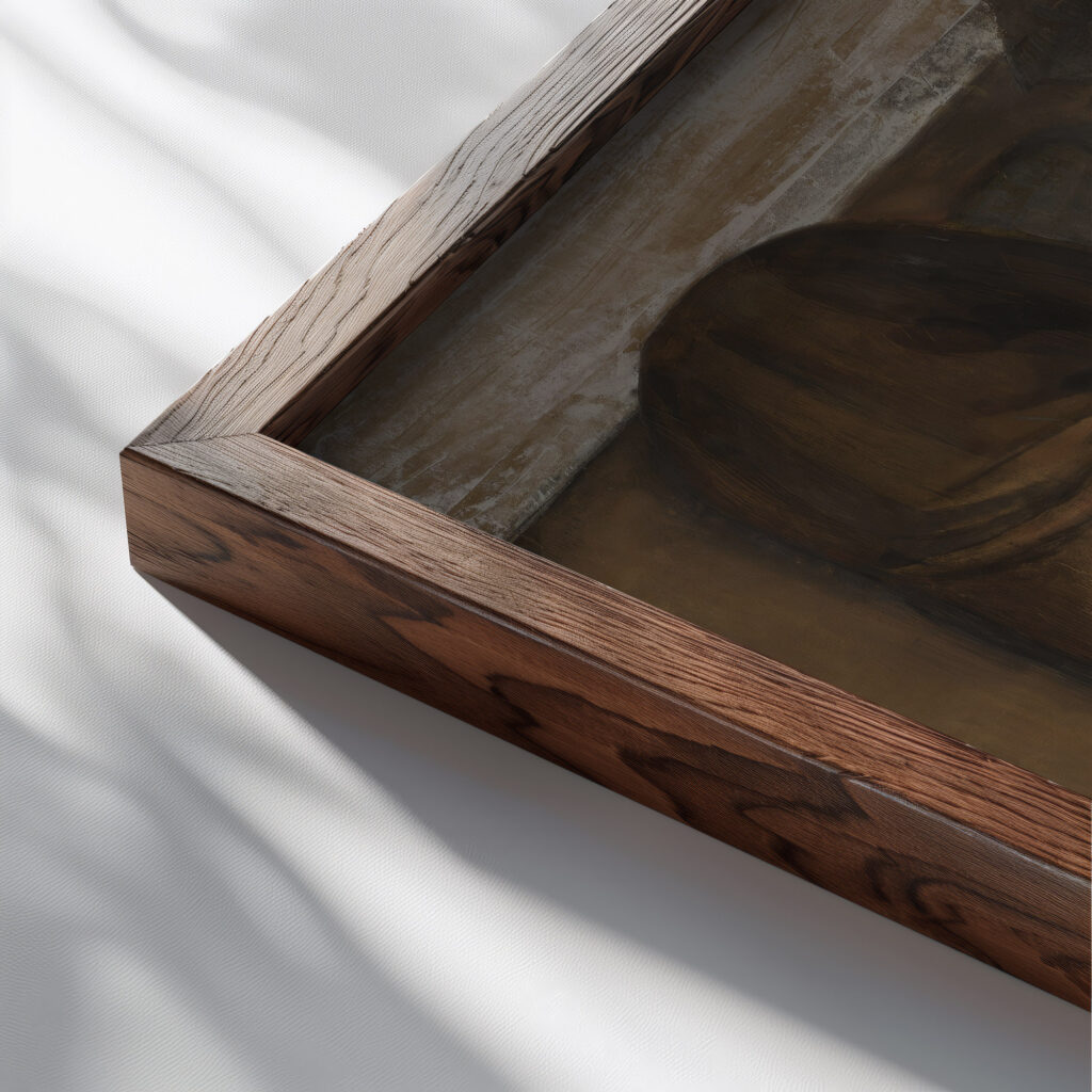 Coffee Drinkers 1927 Constant Permeke close up dark wood mockup