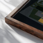 Coffee Grinder 1920 Juan Gris close up dark wood mockup