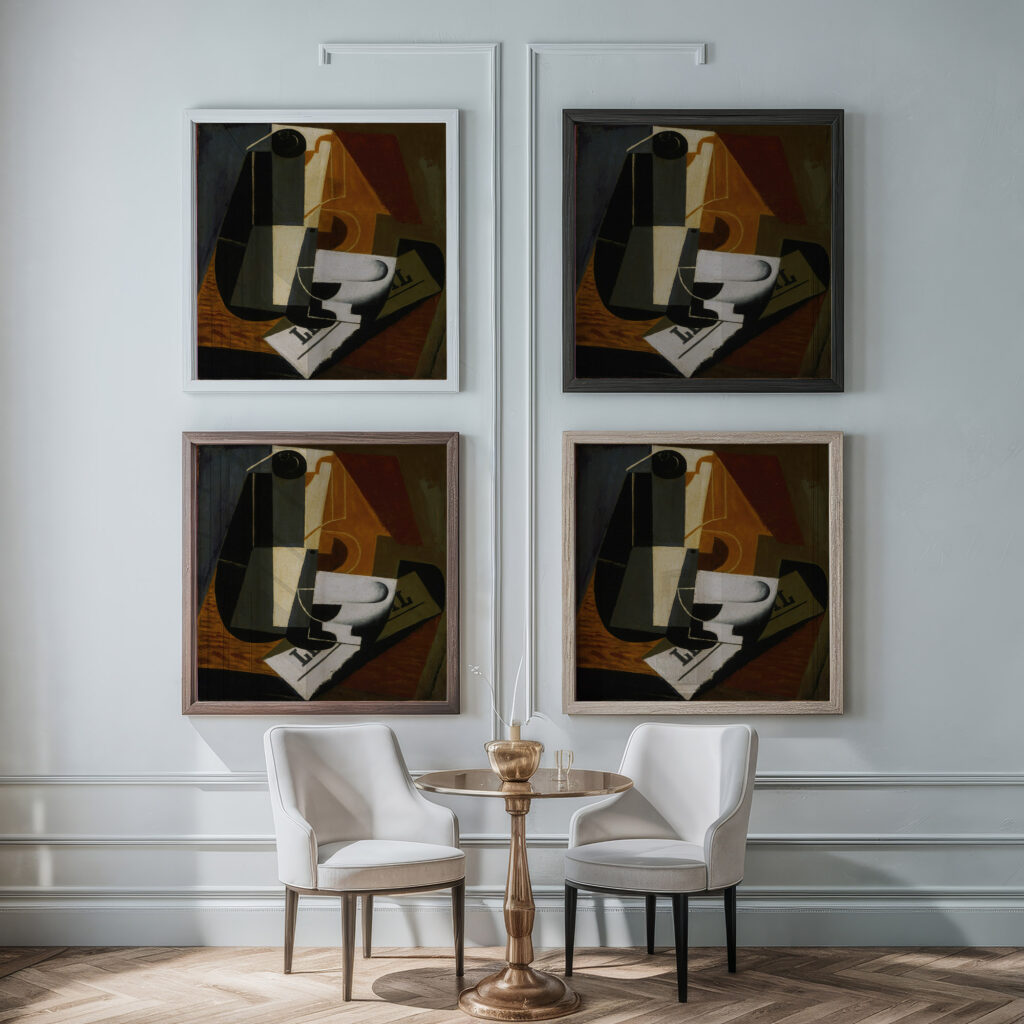 Coffeepot 1916 Juan Gris framed posters mockup