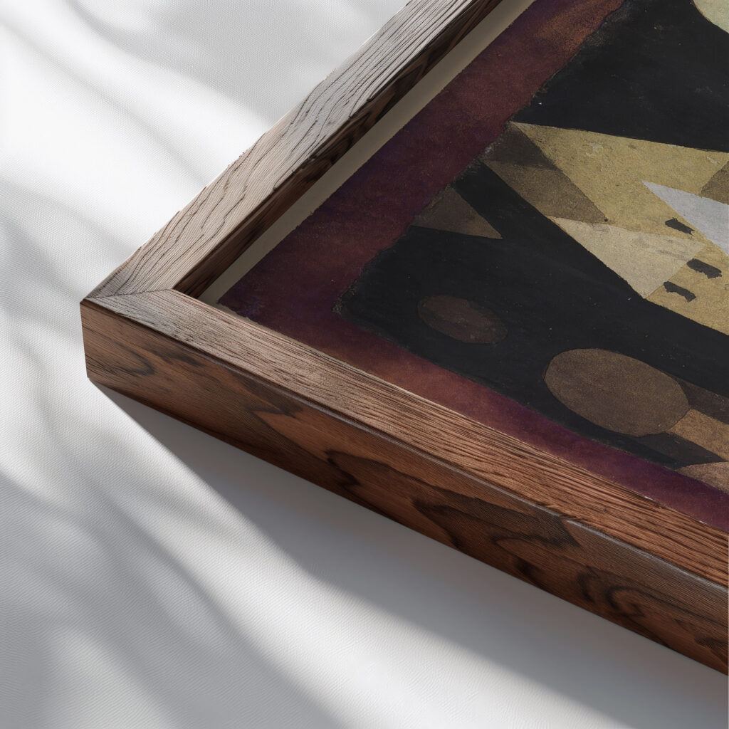 Cold City 1921 Paul Klee close up dark wood mockup