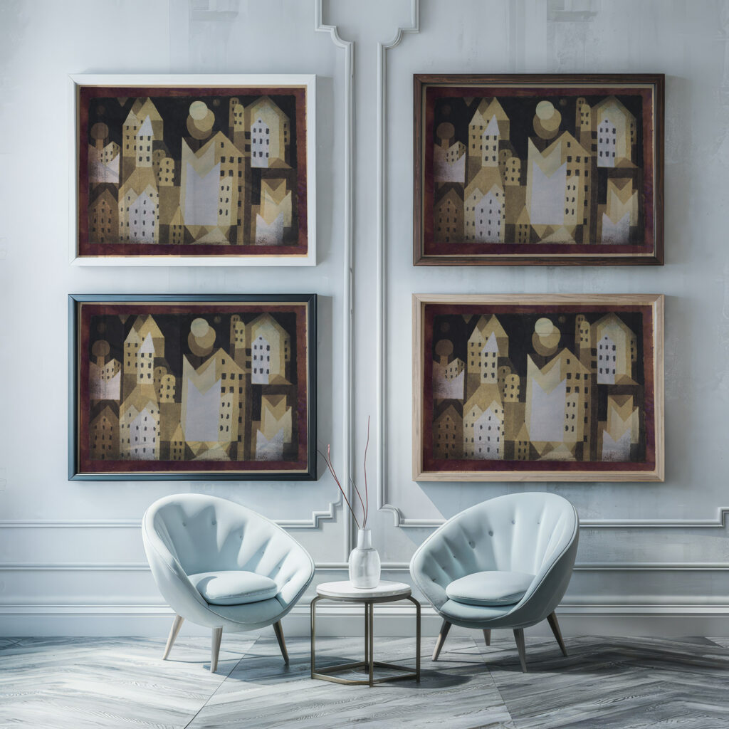 Cold City 1921 Paul Klee framed posters mockup