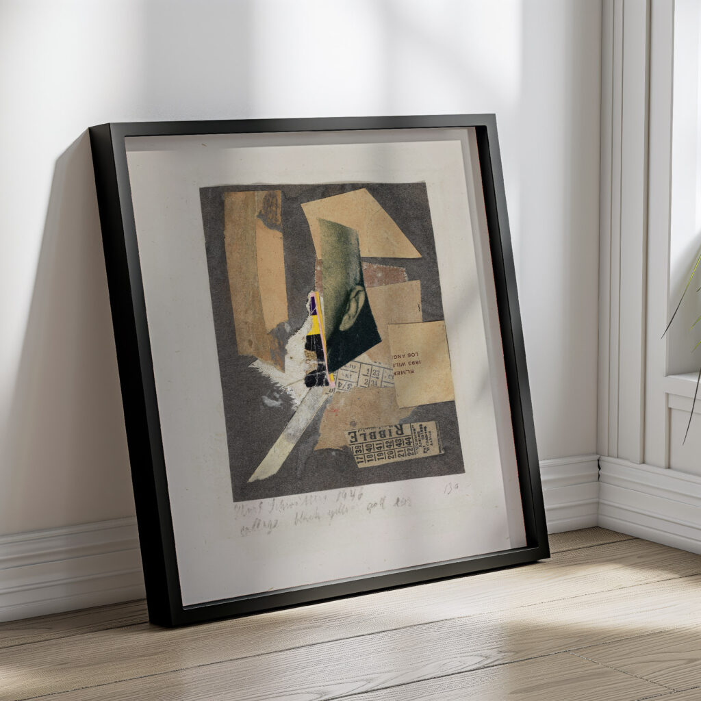 Collage Black Yellow and Ear 1946 Kurt Schwitters 4 mockup