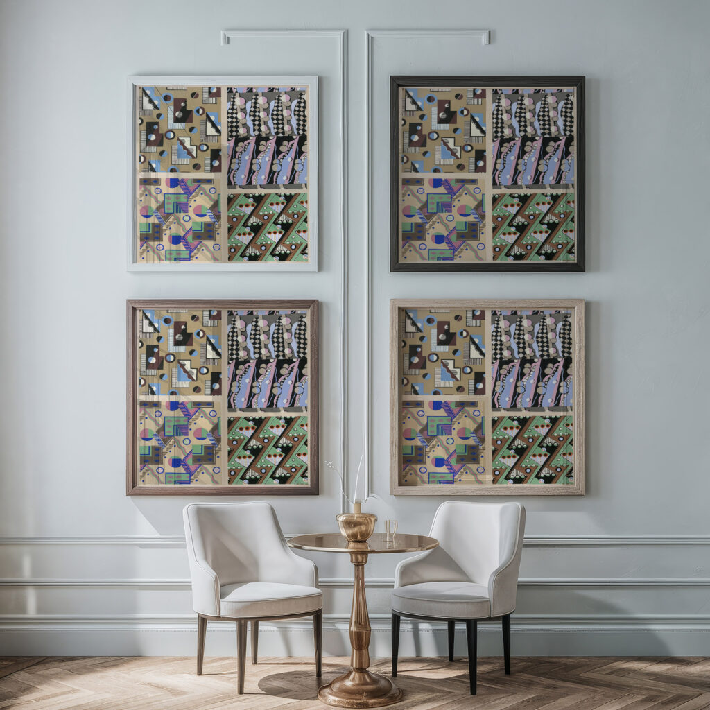 Collection decors et couleurs Pl.05 1930 Georges Valmier framed posters mockup