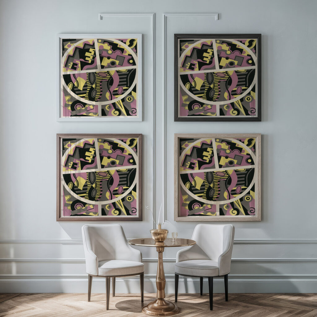 Collection decors et couleurs Pl.06 1930 Georges Valmier framed posters mockup