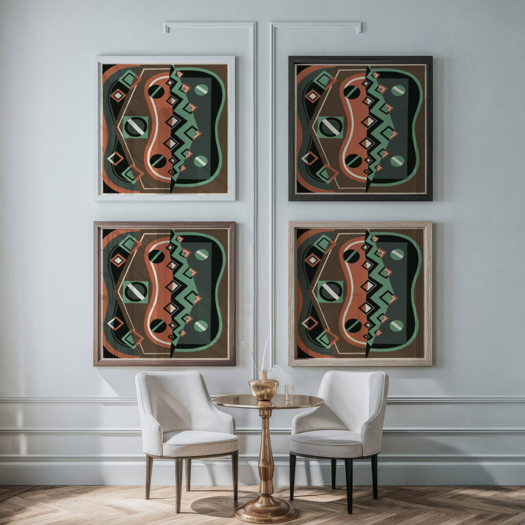 Collection decors et couleurs Pl.08 1930 Georges Valmier framed posters mockup