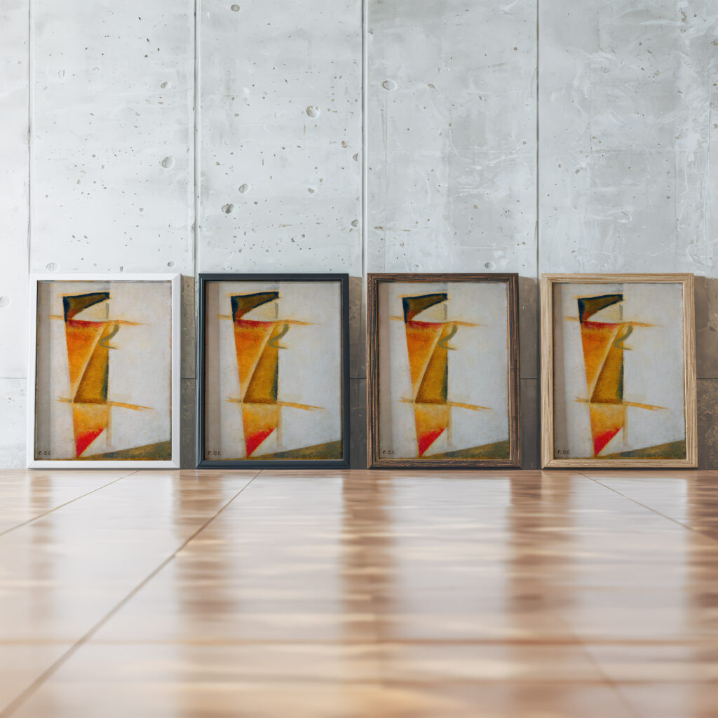 Color Construction 1919 Georgy Stenberg framed posters mockup