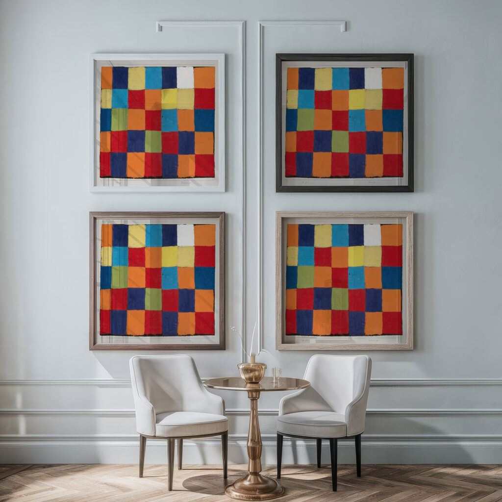 Color chart ‘Qu 1 1930 Paul Klee framed posters mockup