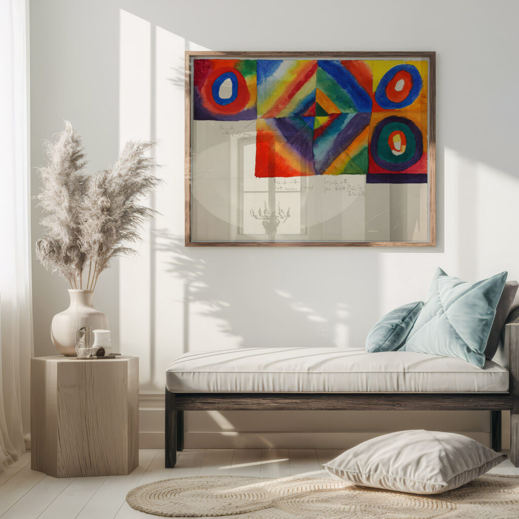 Color studies with information on painting technique 1913 Wassily Kandinsky 5 mockup