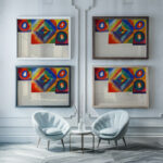 Color studies with information on painting technique 1913 Wassily Kandinsky framed posters mockup