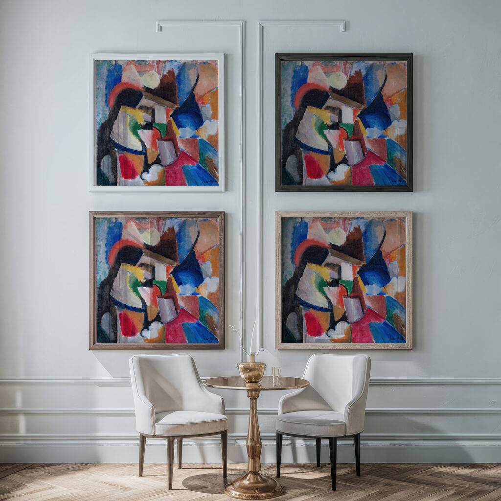 Colour Composition 1918 John Jon And framed posters mockup