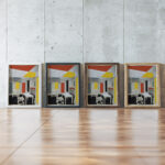 Colour solution 1920 c. 1929 Theo van Doesburg framed posters mockup