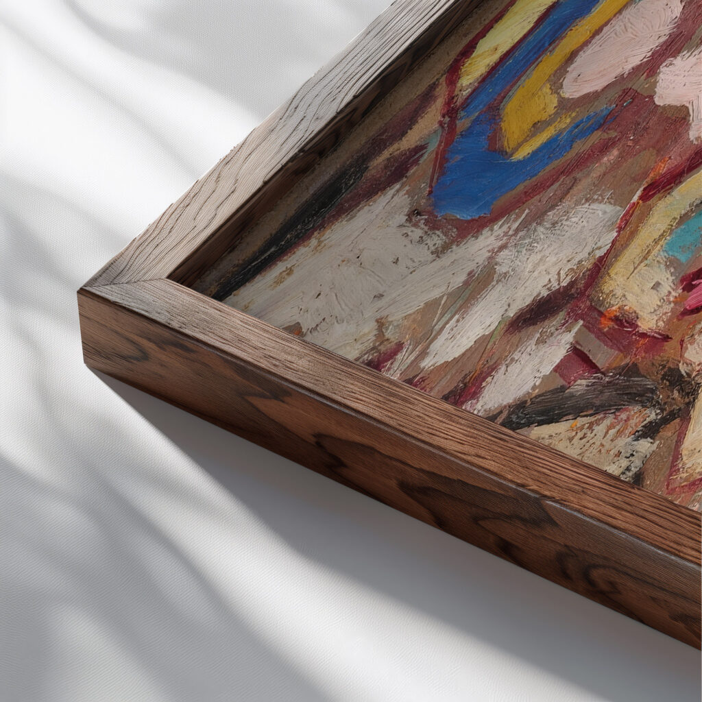 Columbine circa 1925 Louis Valtat close up dark wood mockup
