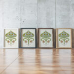 Combination of Broken Colours of Green Blue and Orange Harmony of Contrast 1912 James Ward framed posters mockup