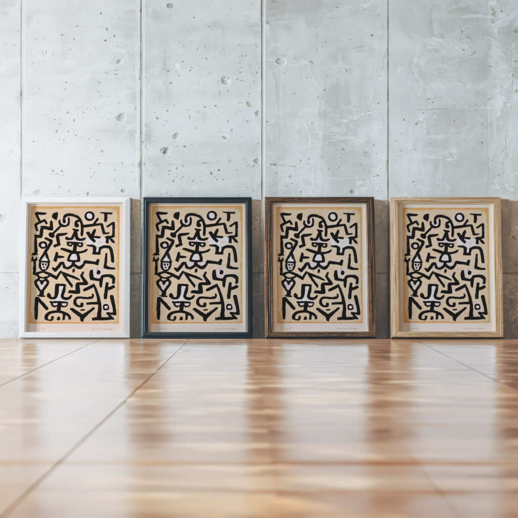 Comedians Handbill 1938 Paul Klee framed posters mockup Comedians Handbill 1938 Paul Klee framed posters mockup