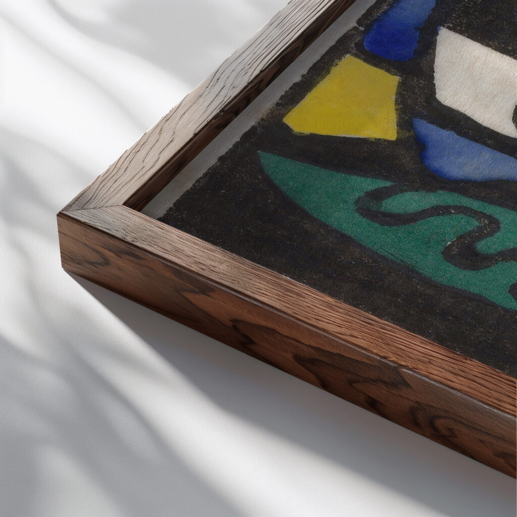 Compositie Stilleven 1914 Jacoba van Heemskerck close up dark wood mockup