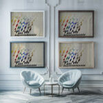 Compositie from 1914 until 1916 Jules Schmalzigaug framed posters mockup