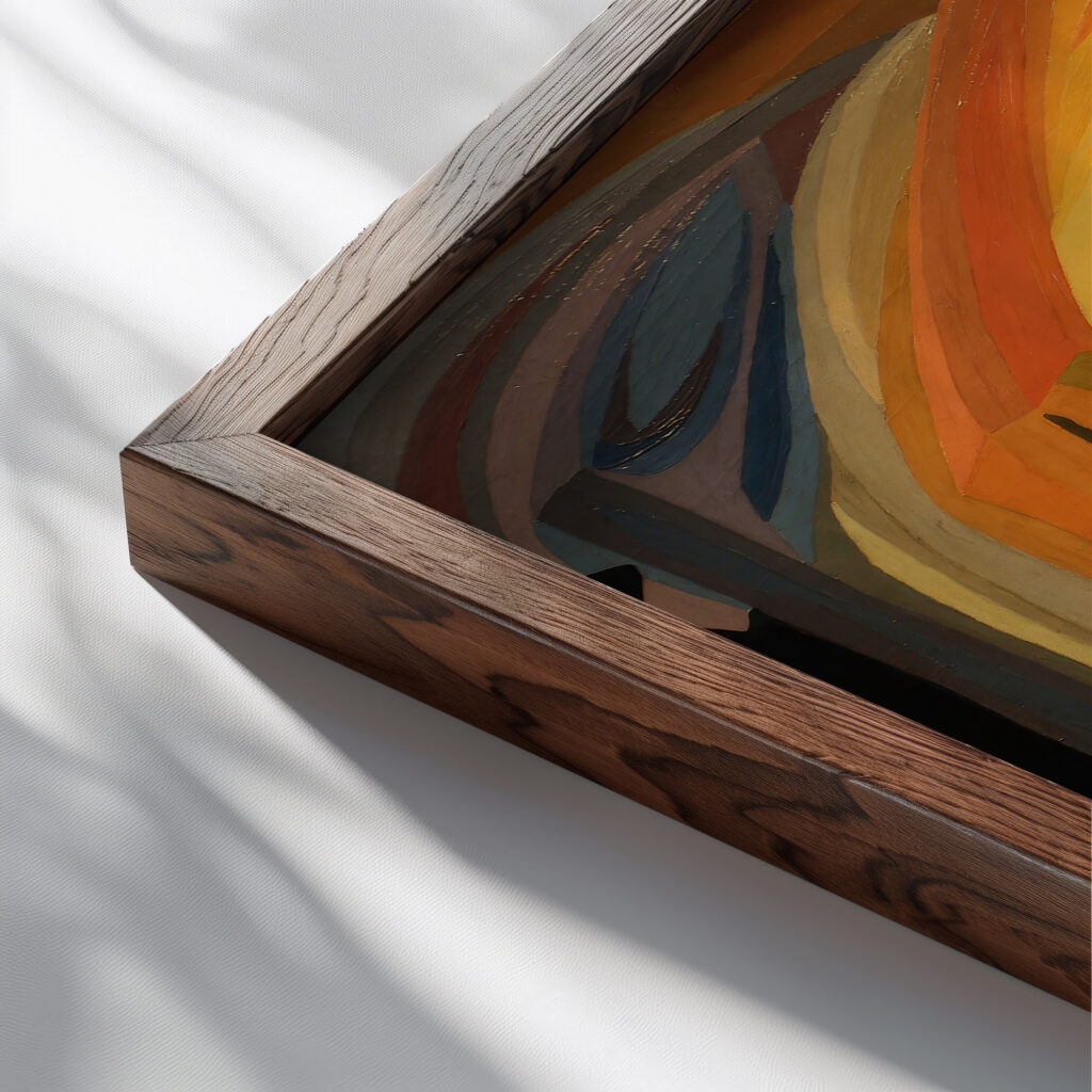 Composition 1911 Otto Freundlich close up dark wood mockup