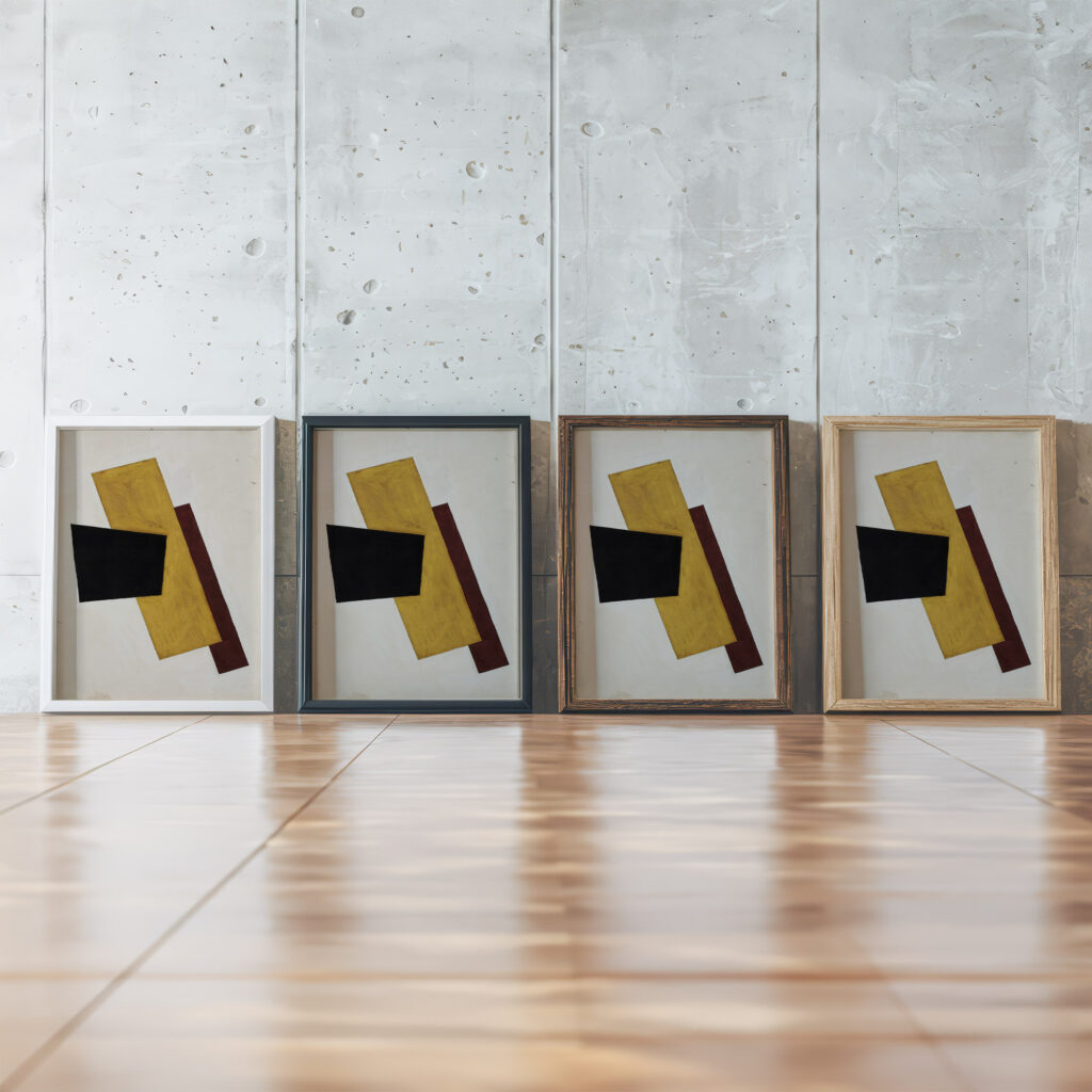 Composition 1917 Lyubov Popova framed posters mockup Composition 1917 Lyubov Popova framed posters mockup