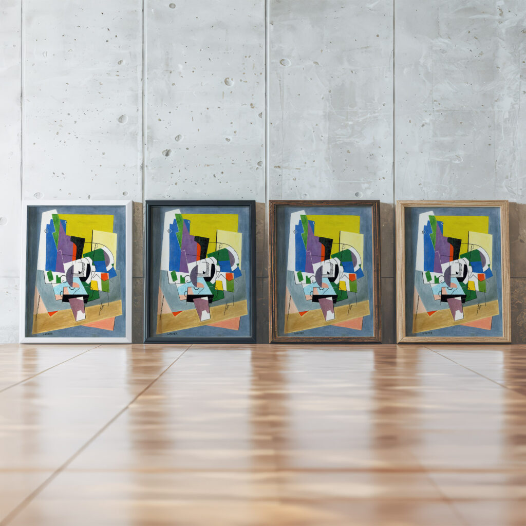 Composition 1921 Georges Valmier framed posters mockup