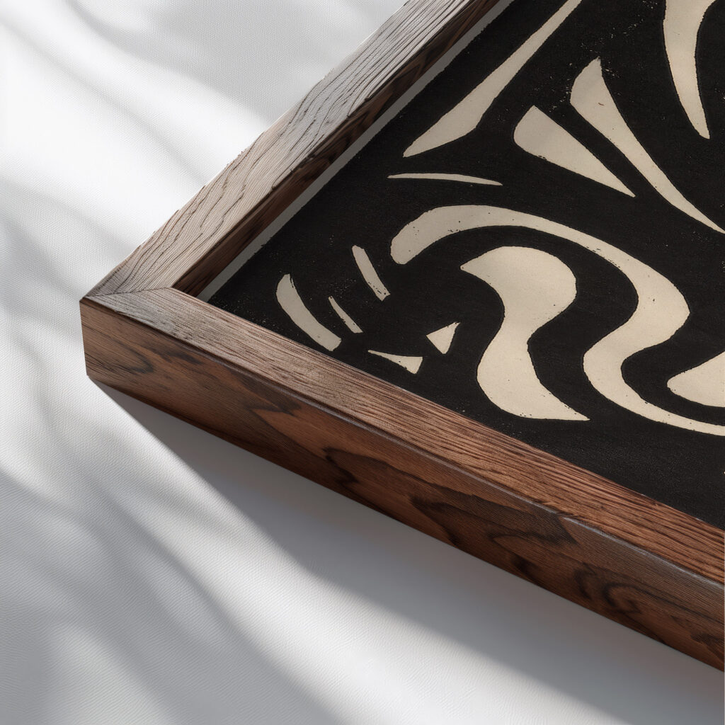 Composition 1921 Jacoba van Heemskerck close up dark wood mockup