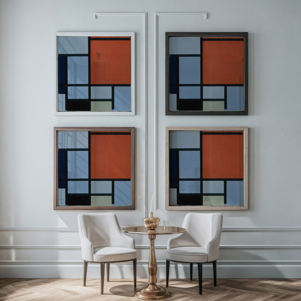 Composition 1921 Piet Mondrian framed posters mockup